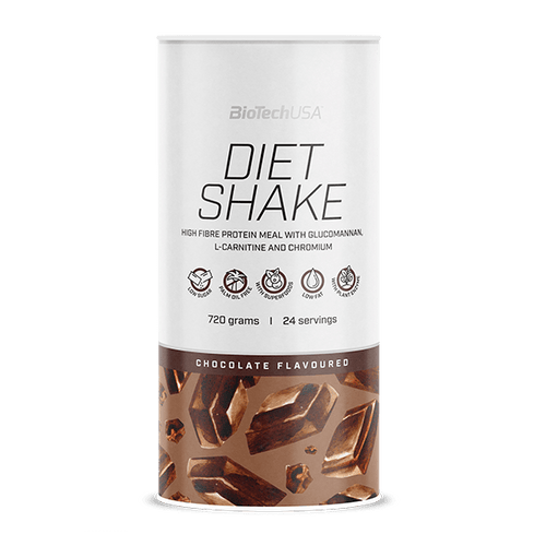 BioTechUSA Diet Shake ballaststoffreiches Eiweißgetränkepulver mit niedrigem Fettgehalt, mit Super-Lebensmitteln, frei von Palmöl.