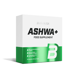 BioTechUSA Ashwa+ ist eine Nahrungsergänzungsmittelkapsel mit Ashwagandha-Extrakt, die wir mit Grüntee- und Ginseng-Extrakt ergänzt haben. 