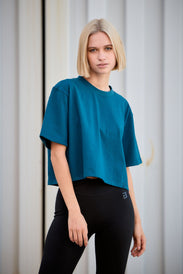 Heavyweight Oversized Damen Cropped T-Shirt