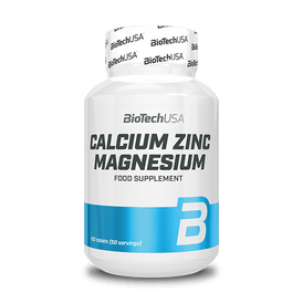 BioTechUSA Calcium Zinc Magnesium Mineralienkomplex mit Kalzium, Magnesium, Phosphor und Zink.