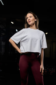 Heavyweight Oversized Damen Cropped T-Shirt