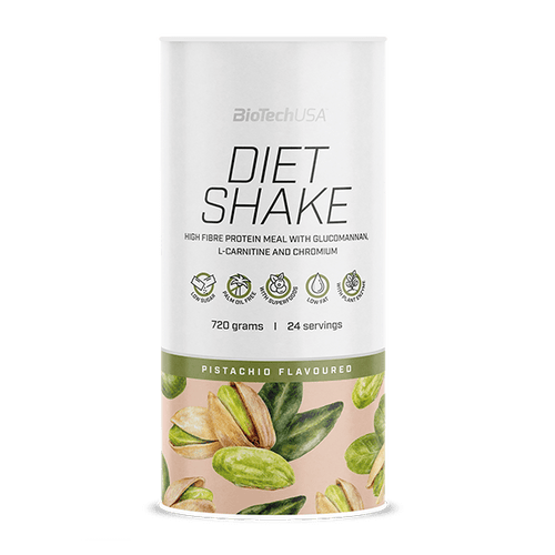 BioTechUSA Diet Shake ballaststoffreiches Eiweißgetränkepulver mit niedrigem Fettgehalt, mit Super-Lebensmitteln, frei von Palmöl.