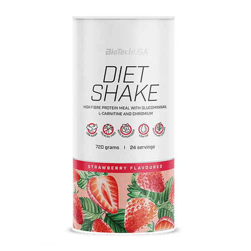 BioTechUSA Diet Shake ballaststoffreiches Eiweißgetränkepulver mit niedrigem Fettgehalt, mit Super-Lebensmitteln, frei von Palmöl.