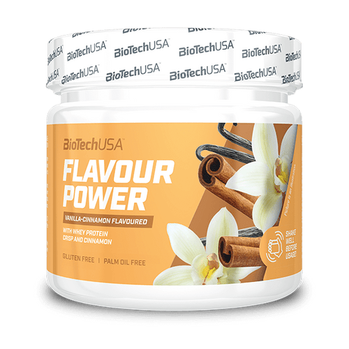 BioTechUSA Flavour Power ist ein in 5 verschiedenen Geschmacksrichtungen erhältliches Aromapulver, ohne Palmöl, Gluten.