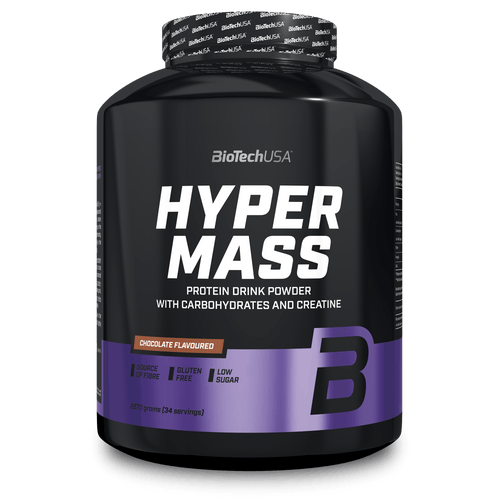 Hyper Mass ist eine Weight Gainer der Extraklasse! Dieser Massezuwachs-Drink enthält mit Kohlenhydraten, Proteinen und Kreatin alles, was man zum Muskelaufbau und für ein kraftvolles Training braucht.