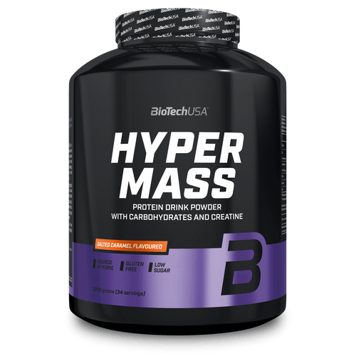 Hyper Mass ist eine Weight Gainer der Extraklasse! Dieser Massezuwachs-Drink enthält mit Kohlenhydraten, Proteinen und Kreatin alles, was man zum Muskelaufbau und für ein kraftvolles Training braucht.