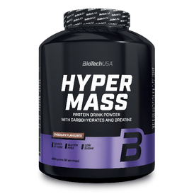 Hyper Mass ist eine Weight Gainer der Extraklasse! Dieser Massezuwachs-Drink enthält mit Kohlenhydraten, Proteinen und Kreatin alles, was man zum Muskelaufbau und für ein kraftvolles Training braucht.