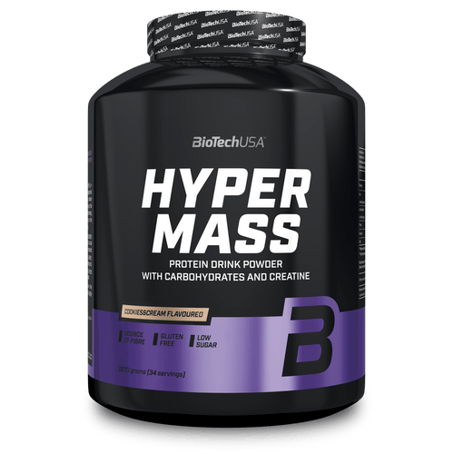 Hyper Mass ist eine Weight Gainer der Extraklasse! Dieser Massezuwachs-Drink enthält mit Kohlenhydraten, Proteinen und Kreatin alles, was man zum Muskelaufbau und für ein kraftvolles Training braucht.
