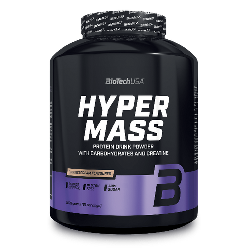 Hyper Mass ist eine Weight Gainer der Extraklasse! Dieser Massezuwachs-Drink enthält mit Kohlenhydraten, Proteinen und Kreatin alles, was man zum Muskelaufbau und für ein kraftvolles Training braucht.