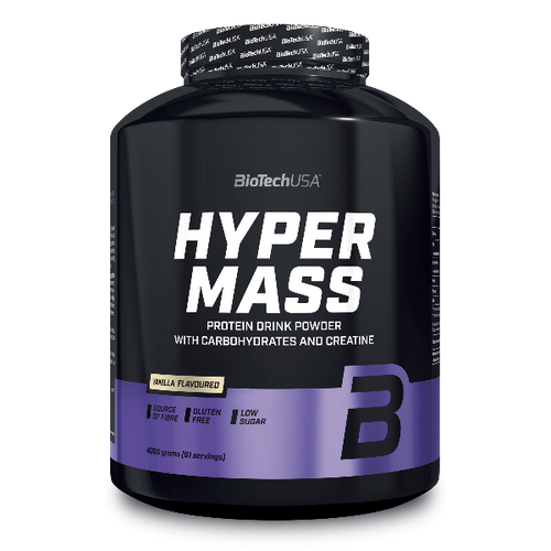 Hyper Mass ist eine Weight Gainer der Extraklasse! Dieser Massezuwachs-Drink enthält mit Kohlenhydraten, Proteinen und Kreatin alles, was man zum Muskelaufbau und für ein kraftvolles Training braucht.