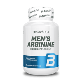 BioTechUSA Men's Arginine Nahrungsergänzungsmittelkapseln mit Arginin, Vitaminen, Mineralstoffen und pflanzlichen Wirkstoffen.